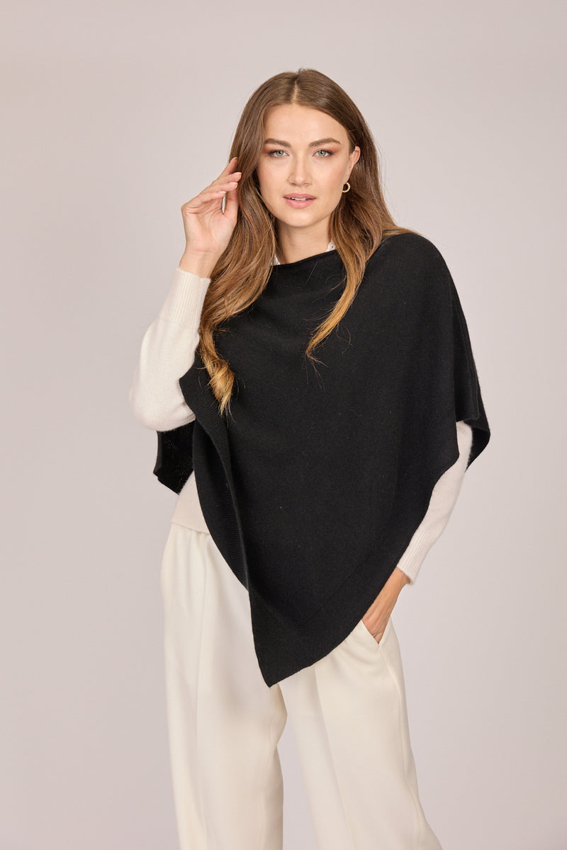 CASHMERE CAPE-BLACK