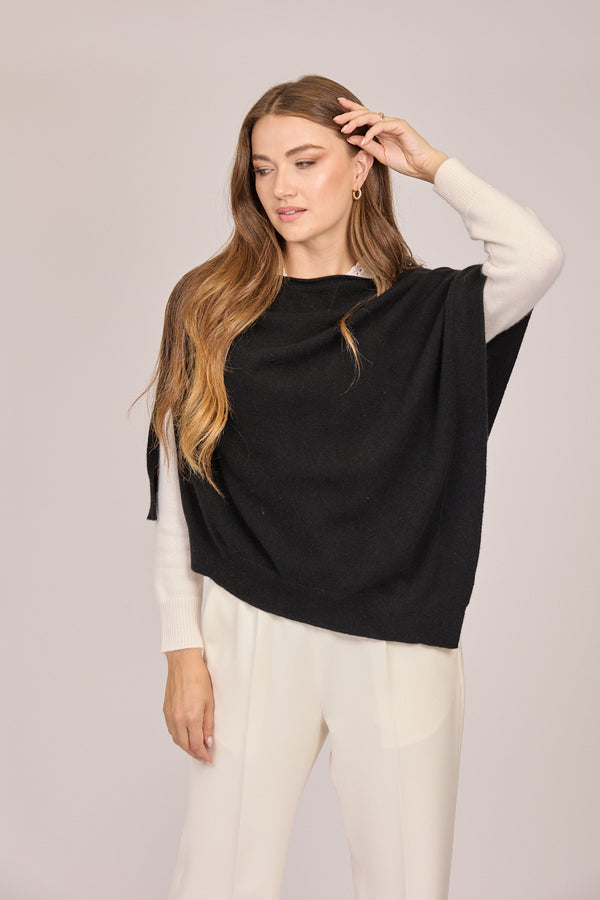 CASHMERE CAPE-BLACK