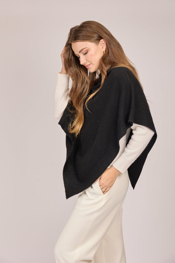 CASHMERE CAPE-BLACK