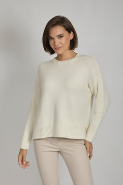 THICK CREW NECK JUMPER-OFF WHITE