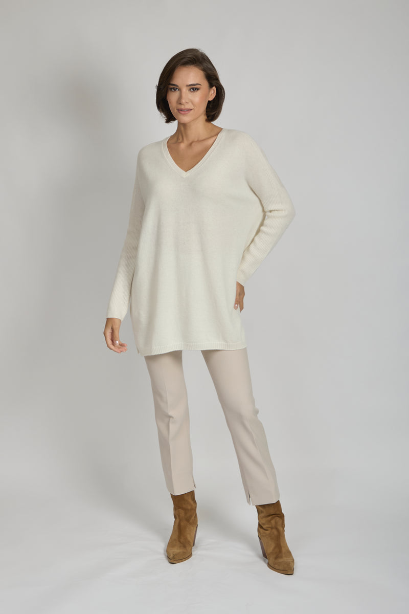 CASHMERE TUNIC-CREAM