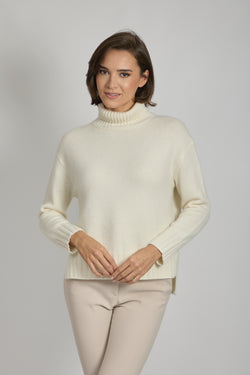 THICK HIGH NECK JUMPER-CREAM