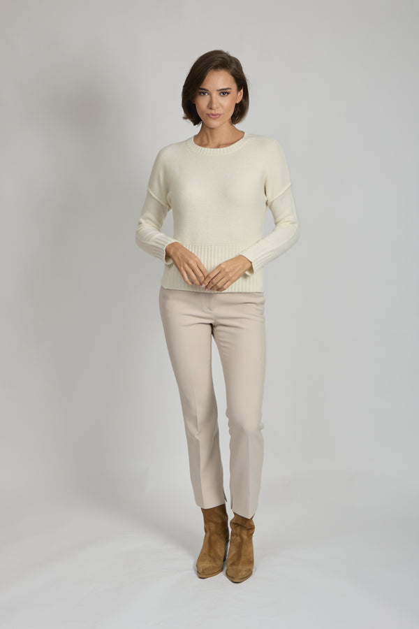 CREW NECK JUMPER-OFF WHITE