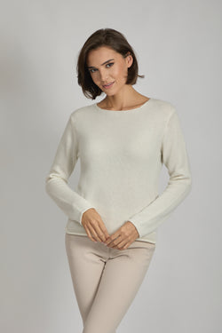 CREW NECK JUMPER WITH LUREX-CREAM
