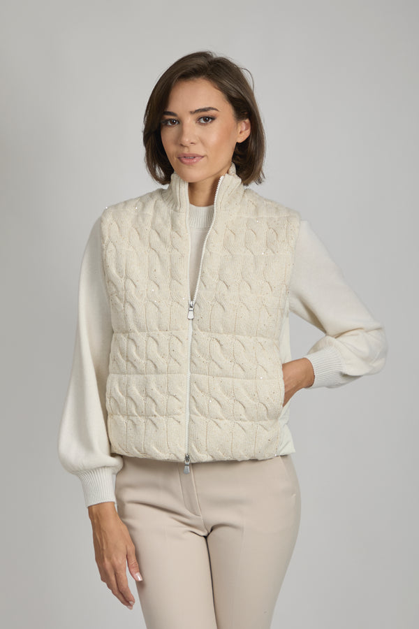 VEST WITH SEQUINS-WHITE
