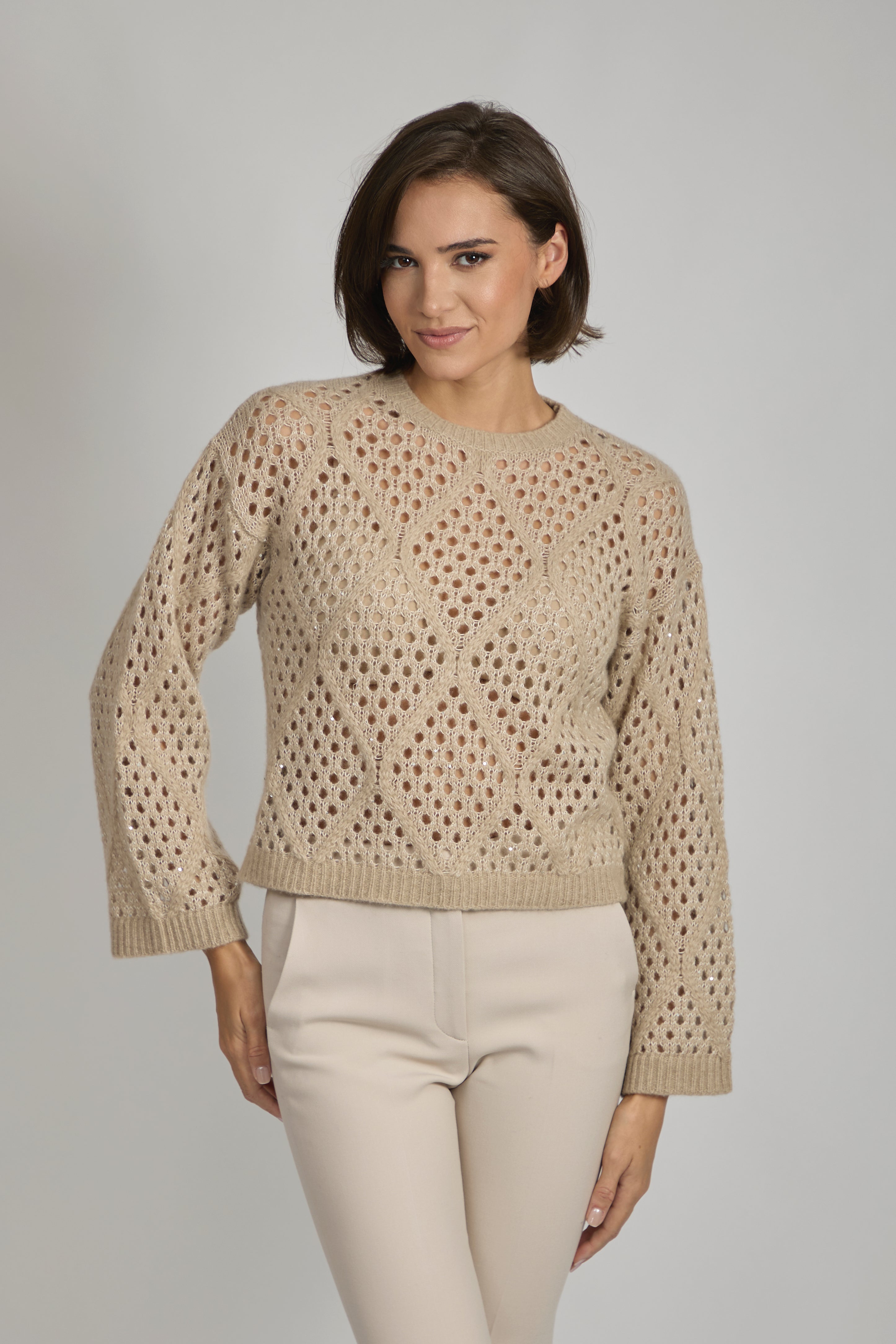 CREW NECK SWEATER-BURRO