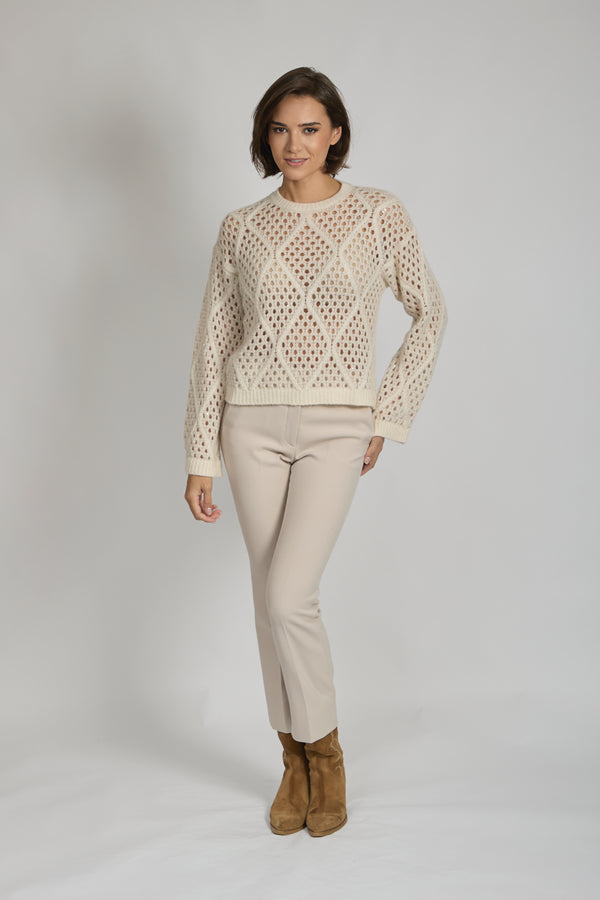 CREW NECK SWEATER- NATURALE