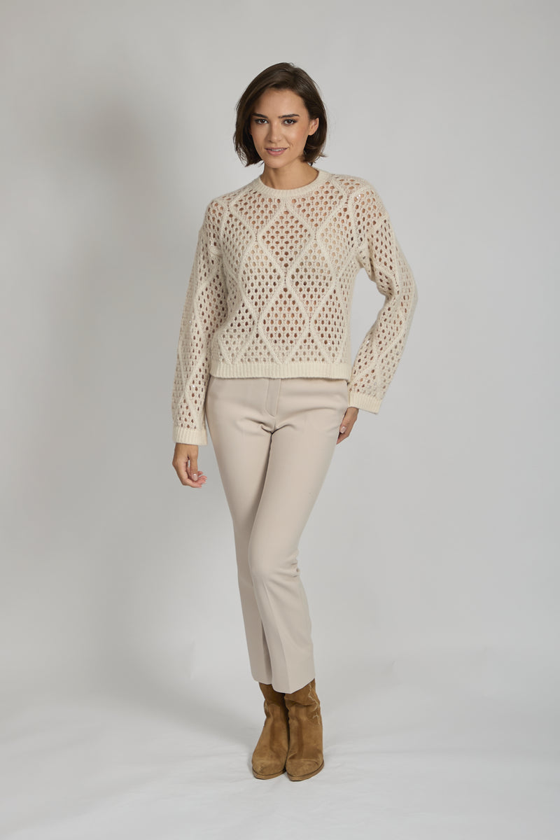 CREW NECK SWEATER- NATURALE