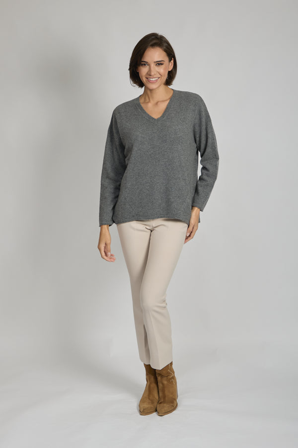 V NECK JUMPER WITH SEQUIN-ETAIN