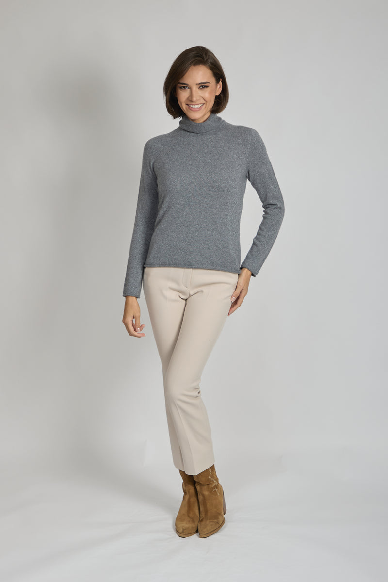 HIGH NECK JUMPER WITH LUREX-ETAIN