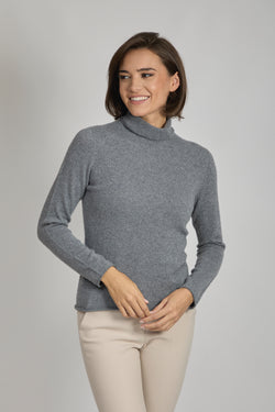 HIGH NECK JUMPER WITH LUREX-ETAIN