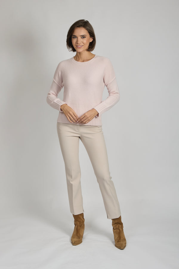 CREW NECK JUMPER-SATIN