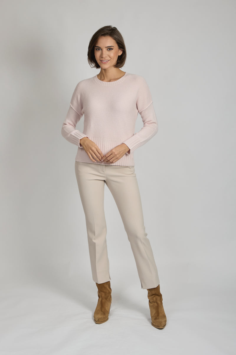 CREW NECK JUMPER-SATIN