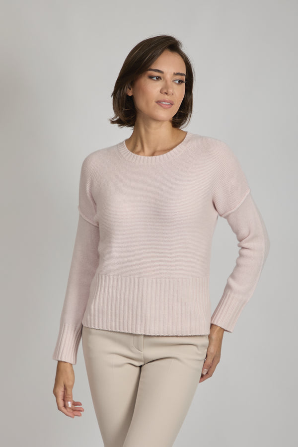 CREW NECK JUMPER-SATIN
