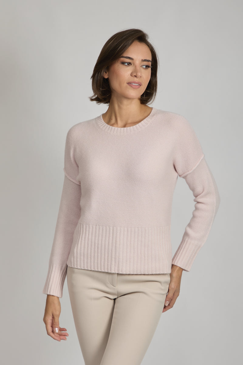 CREW NECK JUMPER-SATIN
