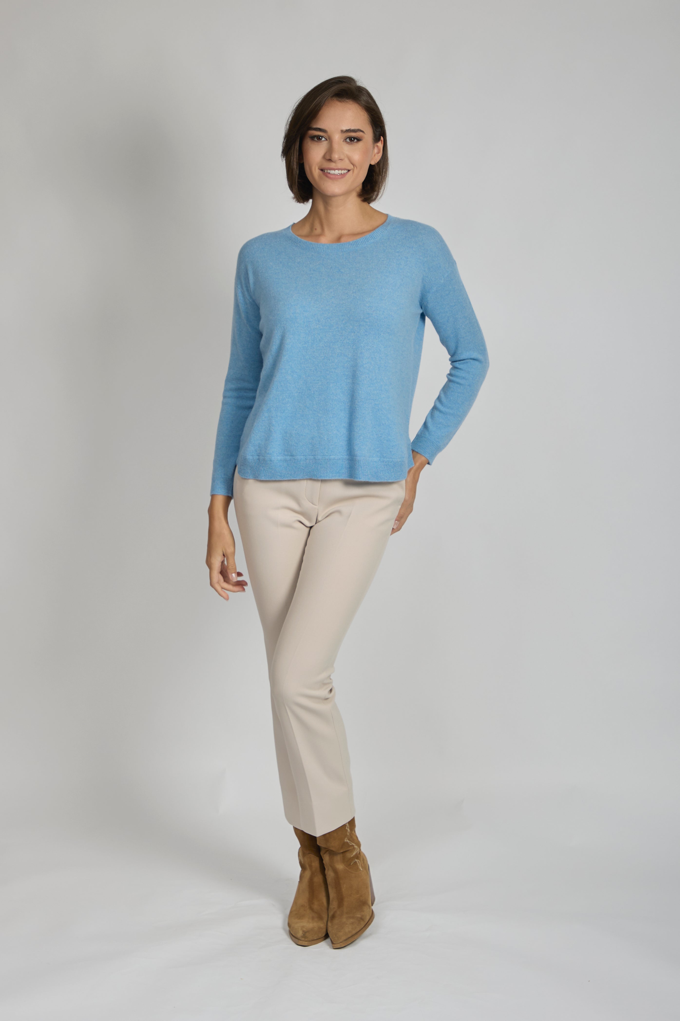 CREW NECK JUMPER-MINERAL