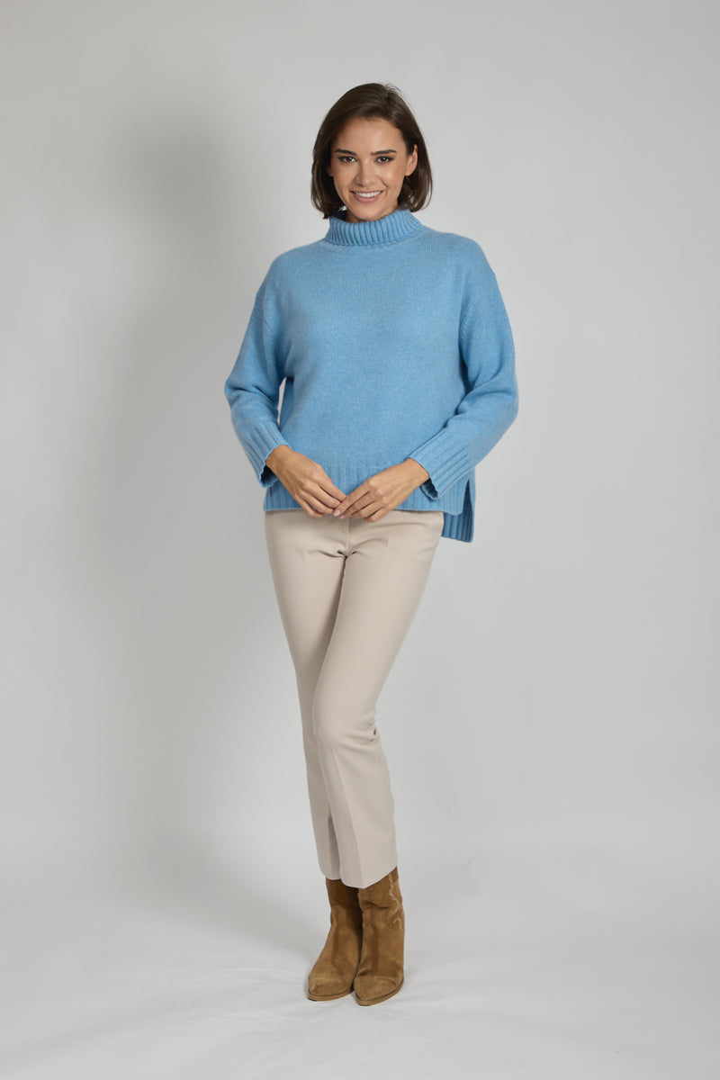 THICK HIGH NECK JUMPER-MINERAL