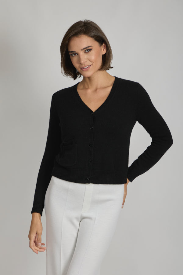 SHORT CARDIGAN-BLACK