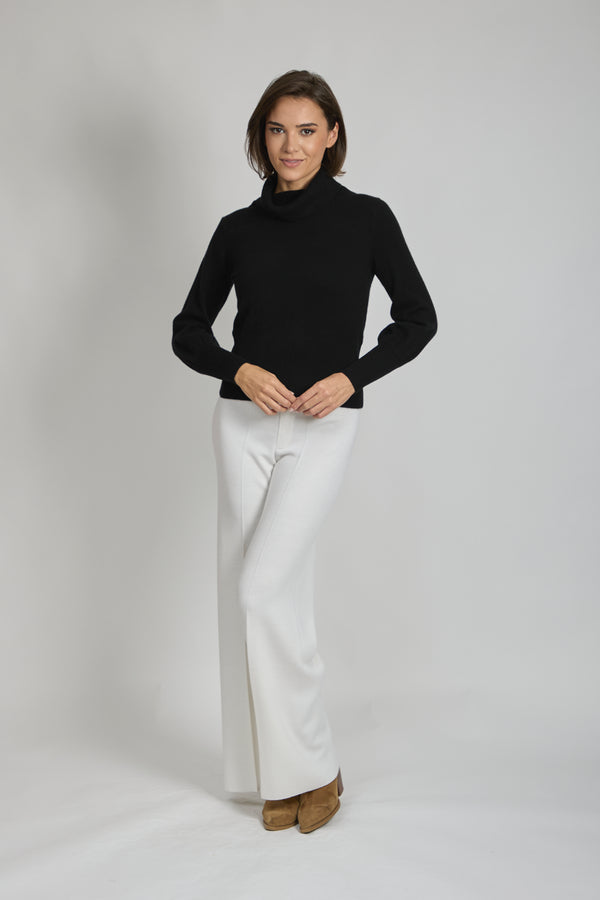 ROLL NECK BALLOON SLEEVES JUMPER-BLACK
