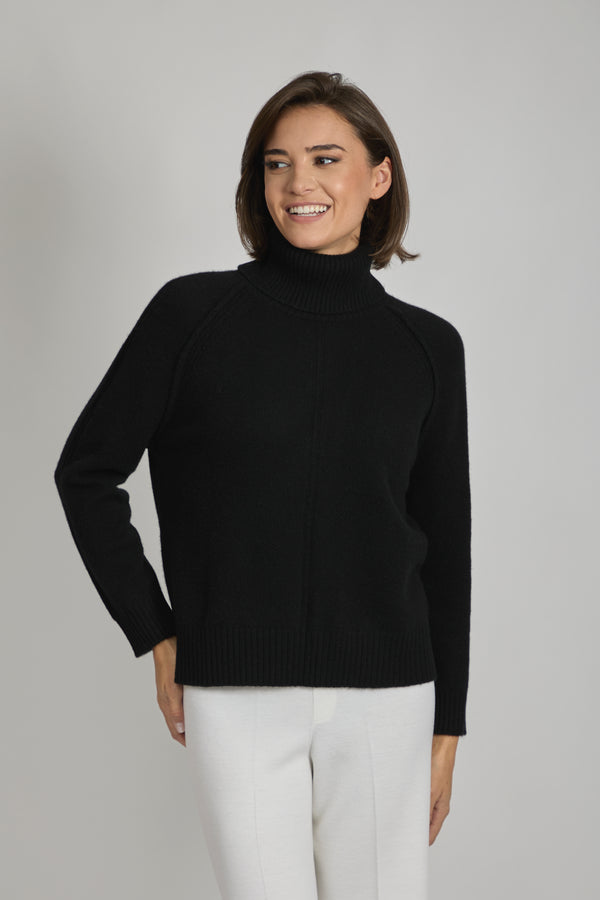 HIGH NECK JUMPER - BLACK