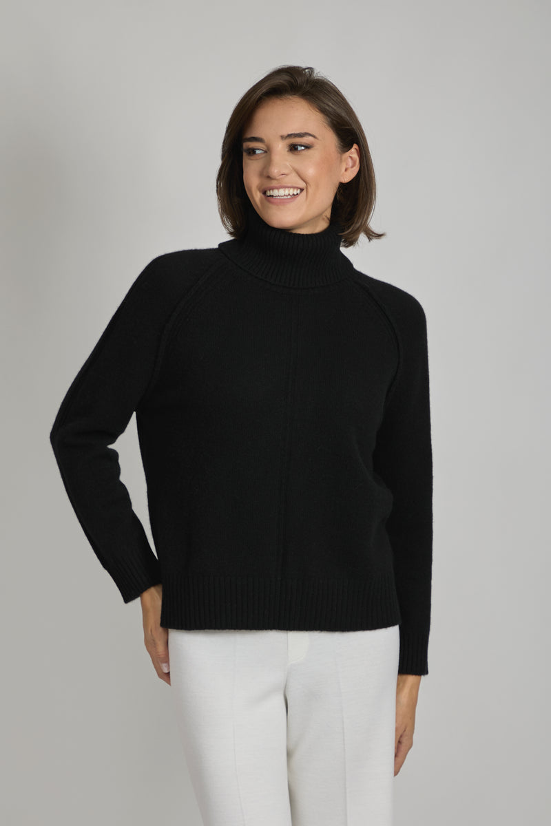 HIGH NECK JUMPER - BLACK