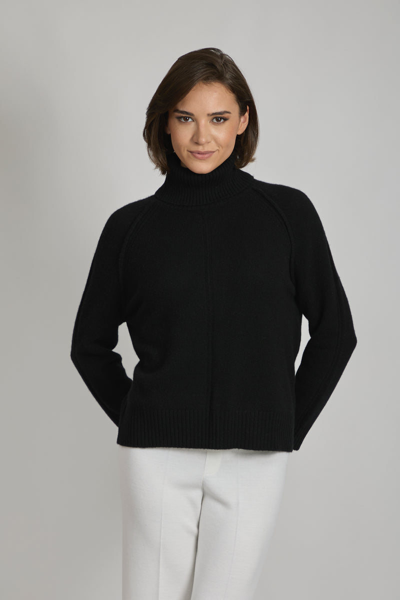 HIGH NECK JUMPER - BLACK