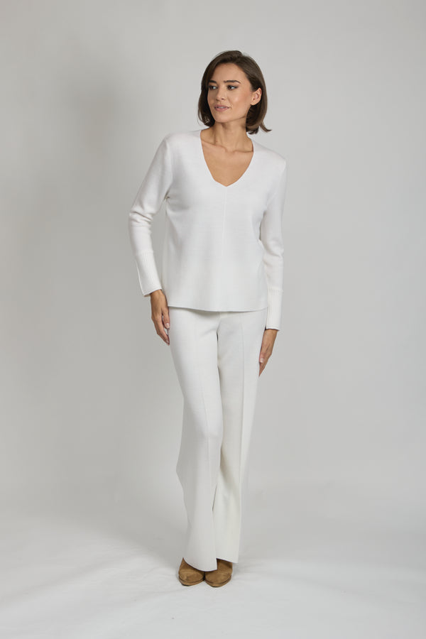 WOOL TROUSERS - WHITE