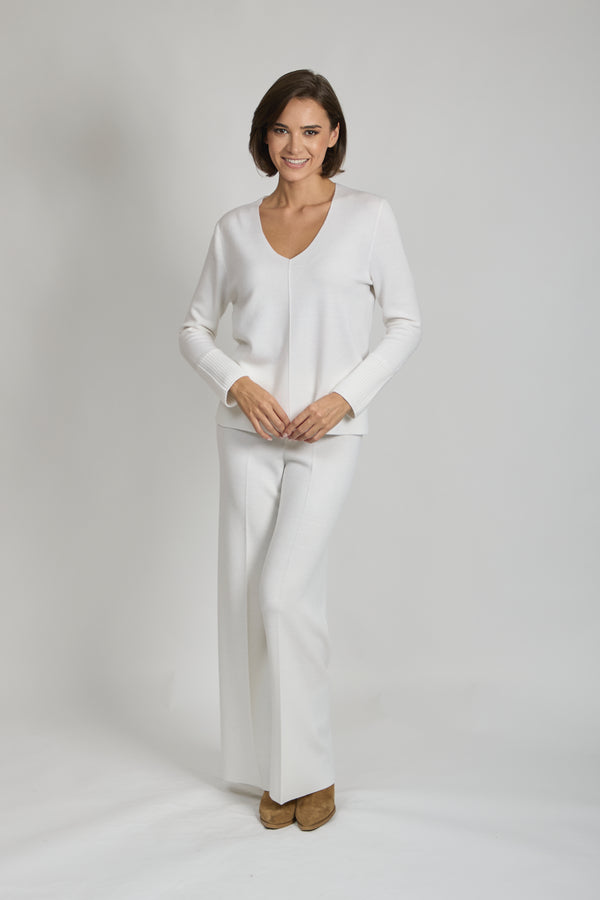 WOOL TROUSERS - WHITE