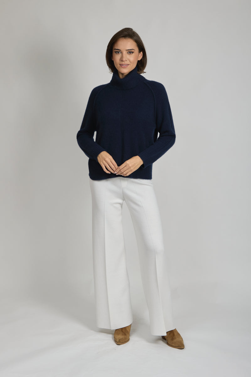 HIGH NECK JUMPER-NAVY