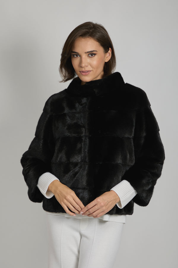BLACK LAMA MINK JACKET- BALCK