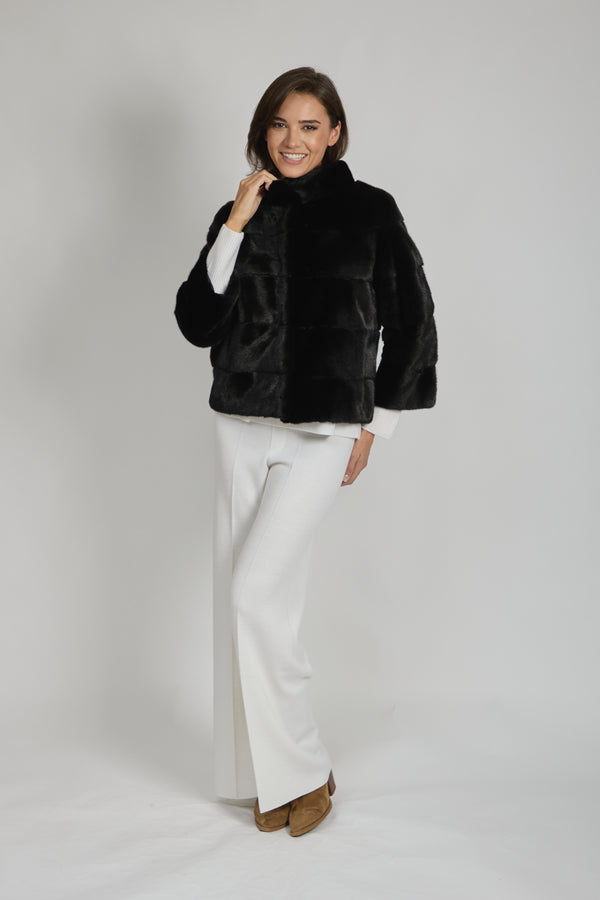 BLACK LAMA MINK JACKET- BALCK
