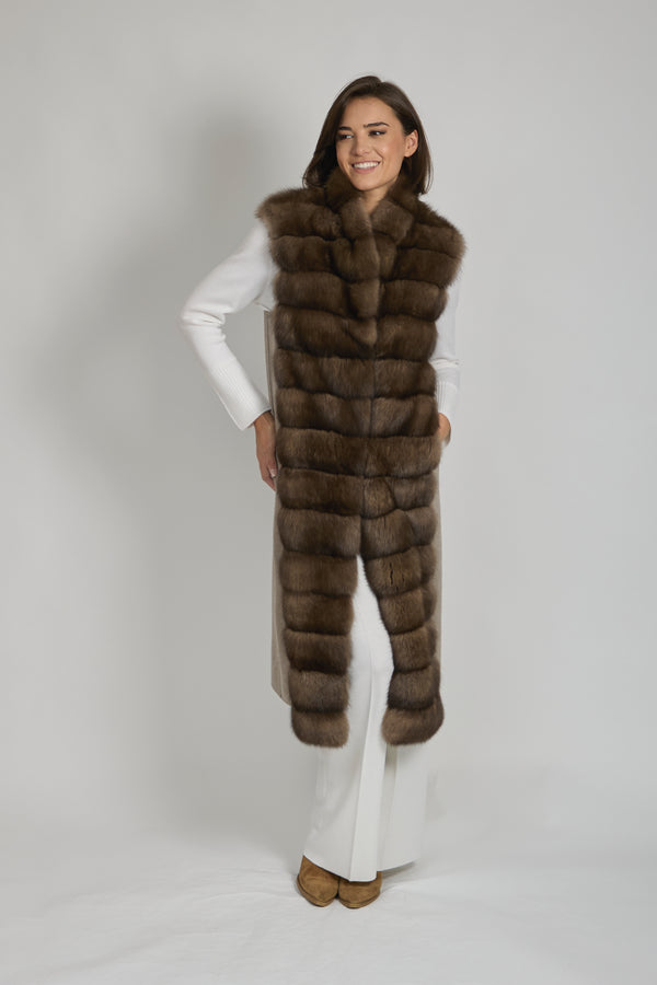 LONG SABLE VEST - GRAF/TAUPE