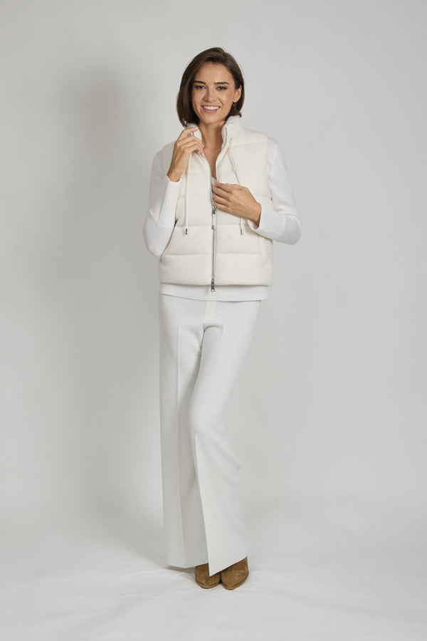 PADDED CASHMER VEST-LATTE