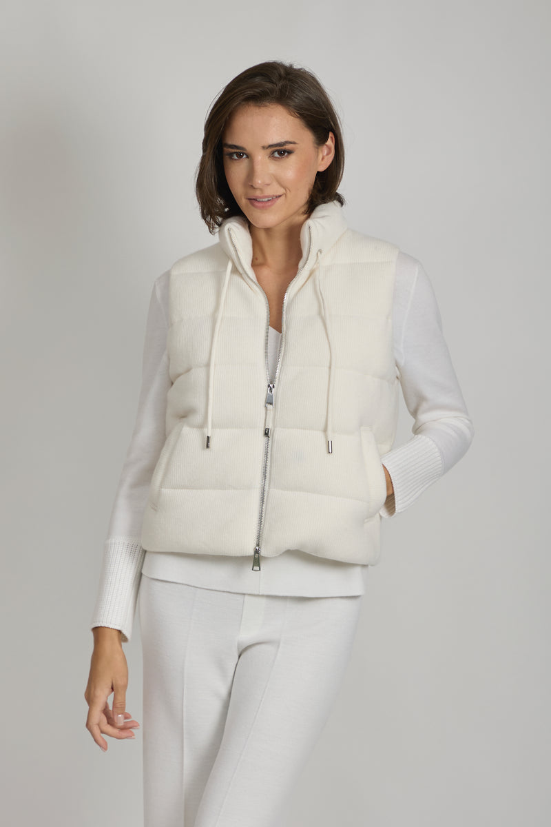 PADDED CASHMER VEST-LATTE