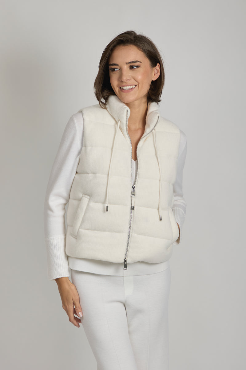 PADDED CASHMER VEST-LATTE