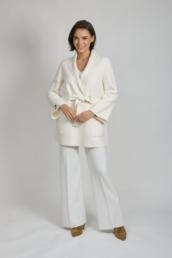BELTED COAT- MILK
