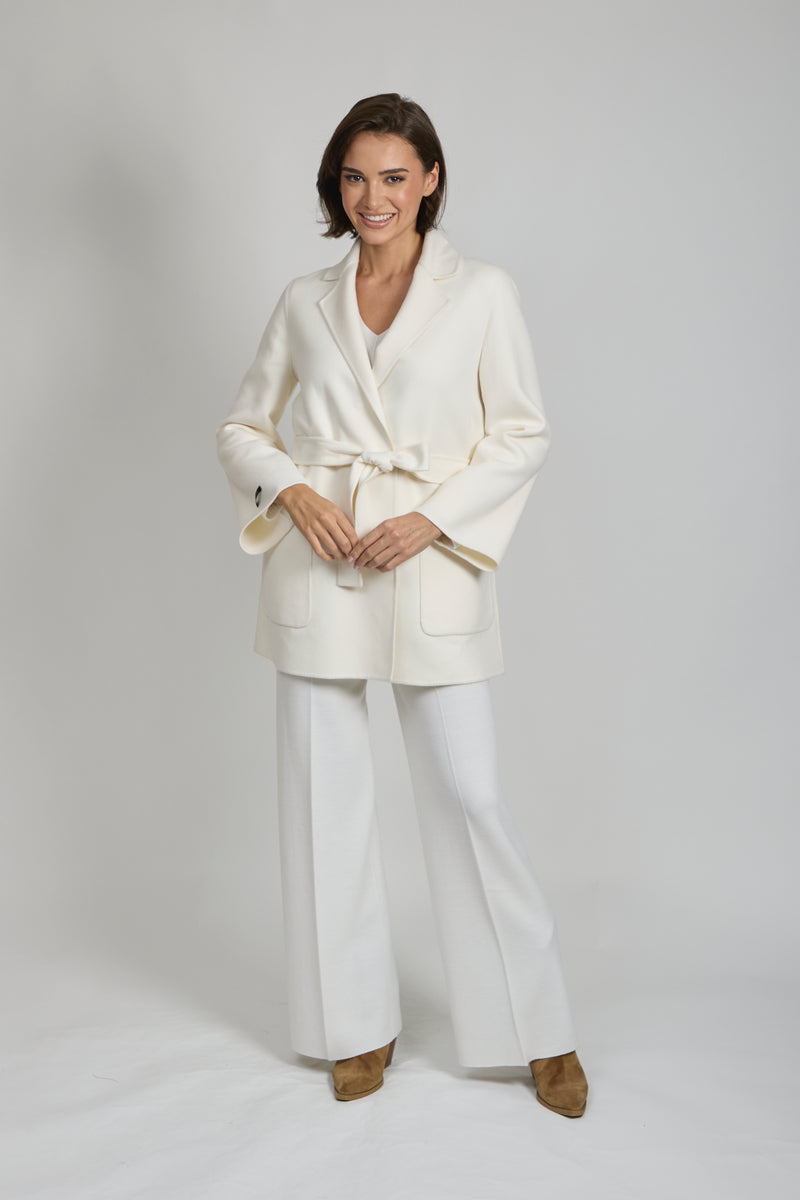 BELTED COAT- MILK