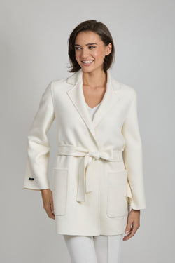 BELTED COAT- MILK