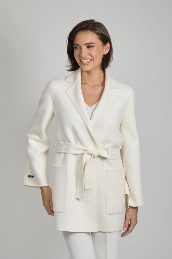 BELTED COAT- MILK