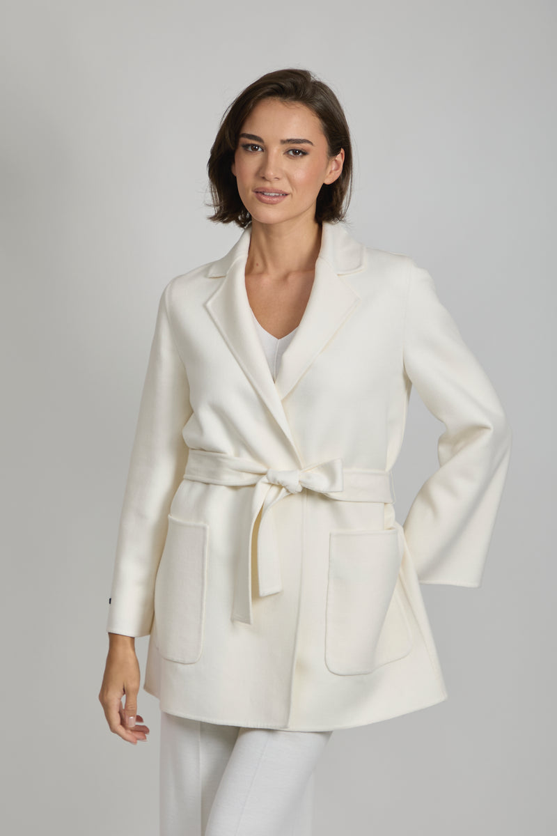 BELTED COAT- MILK