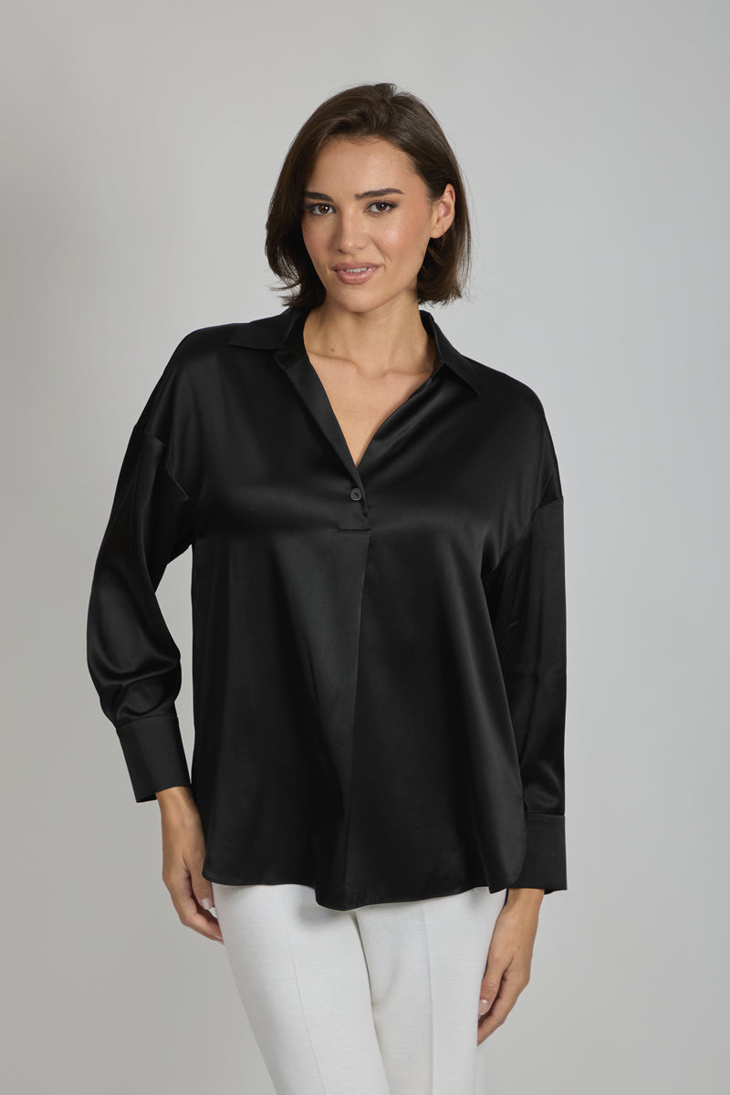 SILK SHIRT-BLACK