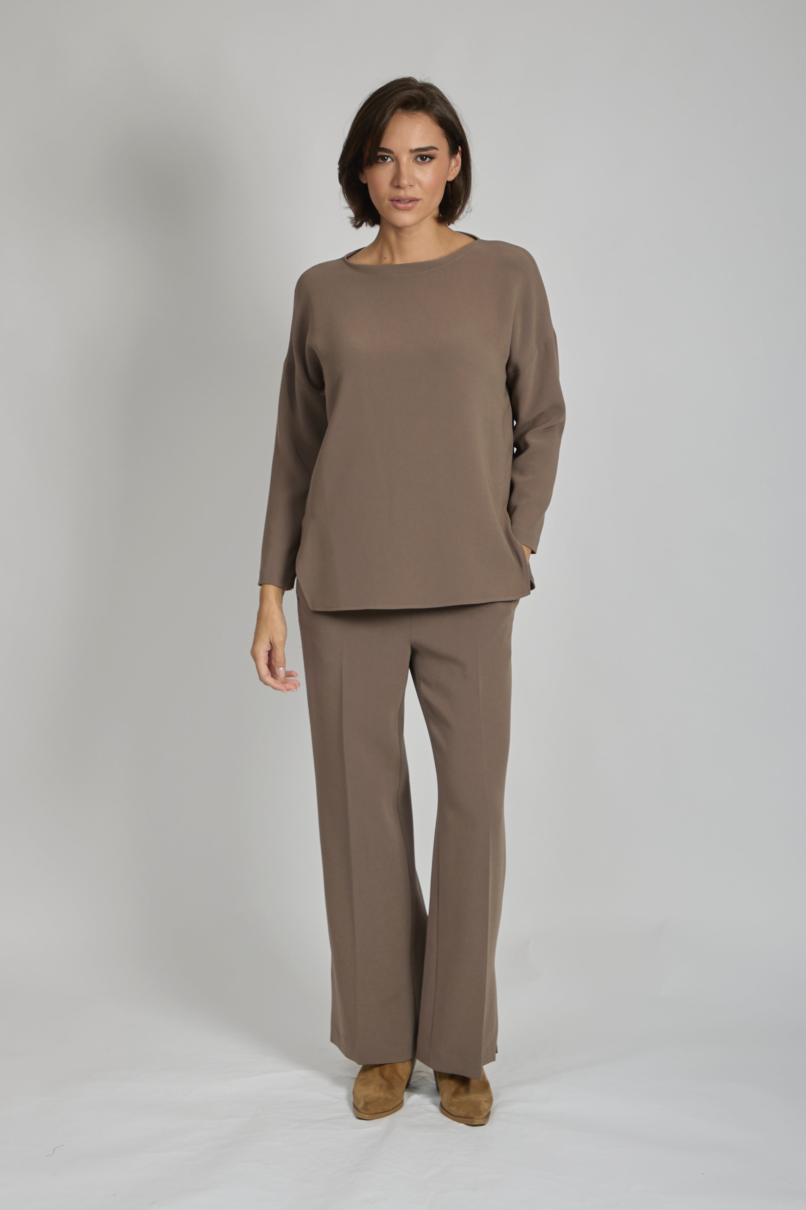 TROUSERS WITH SIDE SLIT-TORTORA