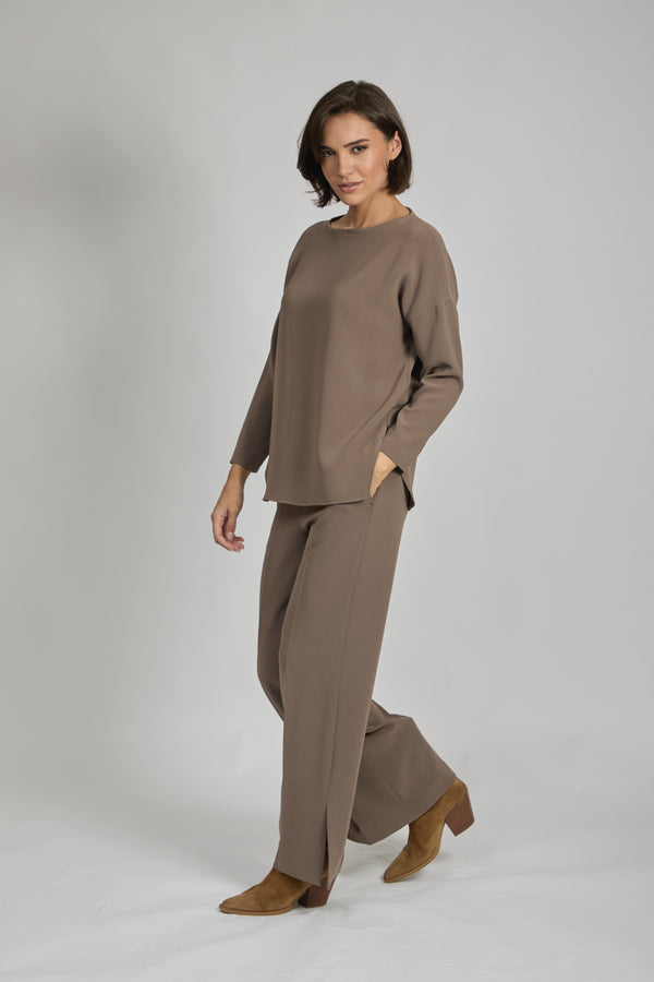 TROUSERS WITH SIDE SLIT-TORTORA