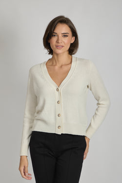 CASHMERE CARDIGAN-LATTE