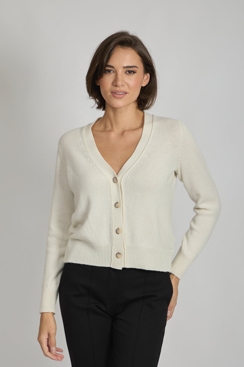 CASHMERE CARDIGAN-LATTE