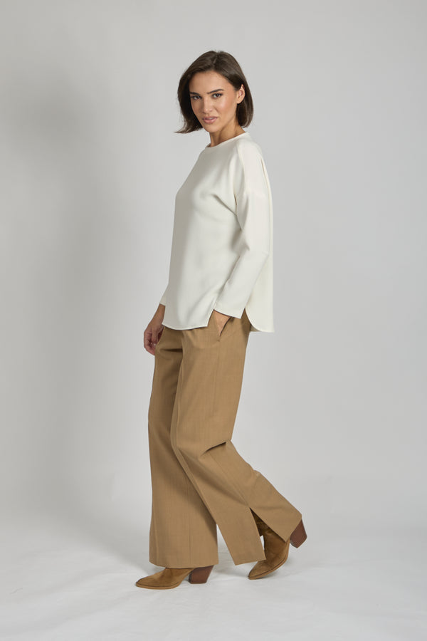 FLARE TROUSERS- CARAMEL