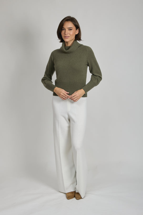 ROLL NECK BALLOON SLEEVES JUMPER - VEGETAL