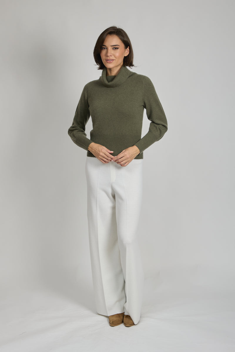 ROLL NECK BALLOON SLEEVES JUMPER - VEGETAL
