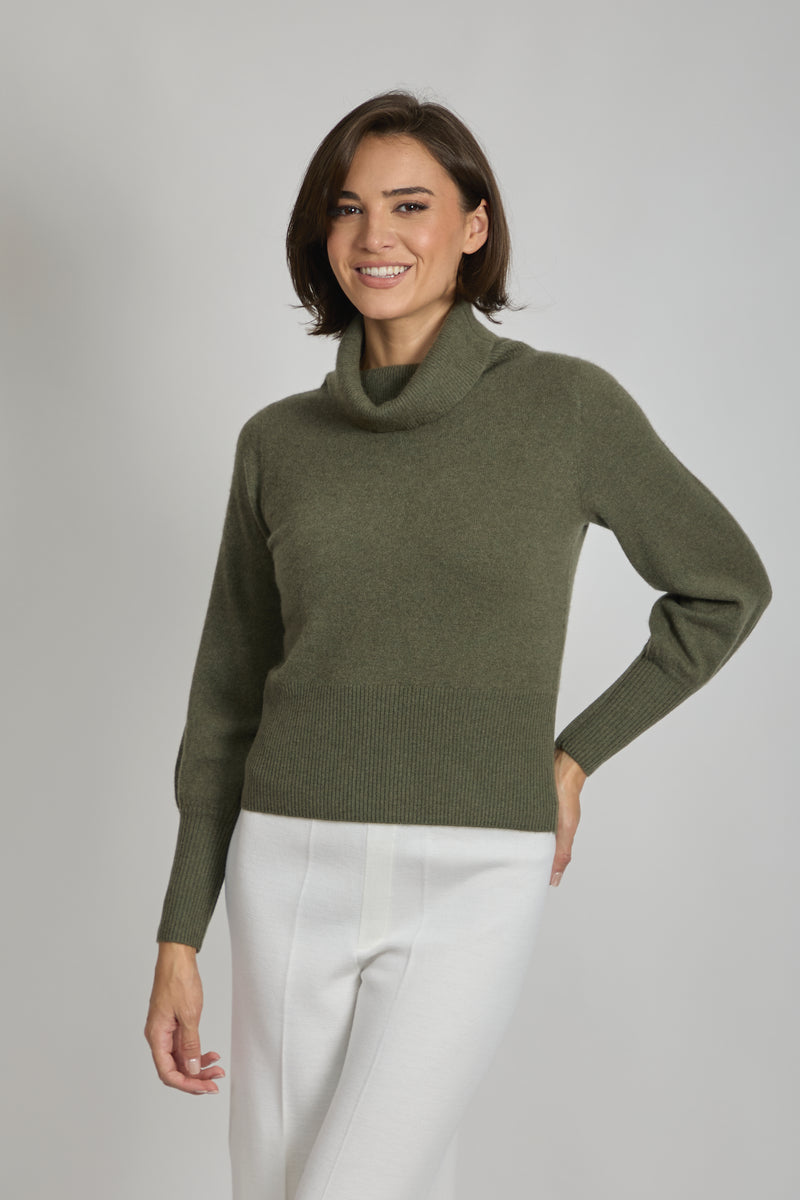 ROLL NECK BALLOON SLEEVES JUMPER - VEGETAL