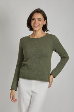 CREW NECK JUMPER WITH LUREX-VEGETAL